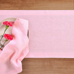 Solino Home Linen Table Runner 60 Inches - 100% Pure Linen Pink Lemonade Table Runner 14 x 60 Inch Ideal for Dresser and Coffee Tables - Summer, Halloween - Fete