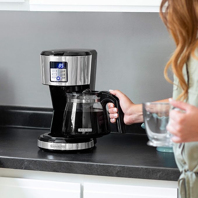 BLACK+DECKER 12-Cup Coffeemaker, Programmable, Exclusive VORTEXTM Technology, CM1331S-1