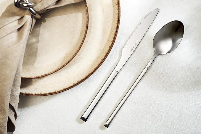 Premium 20-Piece Flatware Set for 4 | Mirror-Polished Stainless Steel Silverware Utensils | Modern Cutlery, Dishwasher Safe | Gift Package for Weddings, Housewarming Tableware