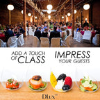 DLux 100 4-in Tear Drop Mini Appetizer Plates with Forks, Reusable Clear Plastic Spoons - Desserts and Appetizers Dishes Serving Plate - Asian Spoon Set, Small Catering Dessert Tasting Cups