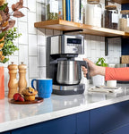 GE Drip Coffee Maker With Timer | 10-Cup Thermal Carafe Coffee Pot Keeps Coffee Warm for 2 Hours | Adjustable Brew Strength | Wide Shower Head for Maximum Flavor | Kitchen Essentials | Stainless Steel