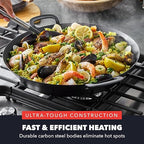 GreenPan x Bobby Flay 15” Carbon Steel Paella Pan, Pre-Seasoned, Nontoxic, PFAS-Free, Induction Compatible, Flat Bottom, Rice & Seafood Dishes, High Heat & Oven Safe Durable, Cast Iron Alternative
