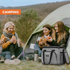 OPUX Soft Cooler Bag, Insulated Collapsible Lunch Cooler Tote for Men Work Camping Beach Travel, Portable Soft Sided Leakproof Waterproof Large Lunch Bag Box with Shoulder Strap 30 Cans, Heather Gray