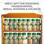 McCormick Gourmet Three Tier Wood 24 Piece Organic Spice Rack Organizer with Spices Included, 27.6 oz