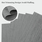 Leetaltree Grey Placemats, Heat Resistant Non-Slip Place mats for Dining Table, Washable Durable PVC Vinyl Woven Table Mats (Set of 16)