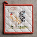 Maison d' Hermine Pot Holders Set 100% Cotton Heat Resistant Potholders 8" x 8" Hot Pads with Loop BBQ, Cooking, Baking, Grilling, Kitchen, Handling Hot Pans Spring/Summer (Pack of 2, Campagne)