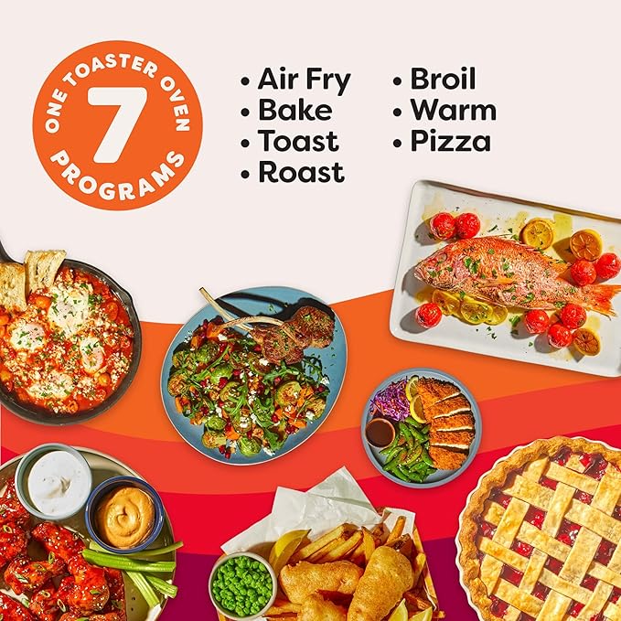 Instant Pot 4-Slice InstantHeat 7-in-1 Air Fryer Toaster Oven, Air Fry, Bake, Toast, Roast, Broil, Warm, and Make Pizza