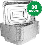 PLASTICPRO Disposable 9 x 13 Aluminum Foil Pans Half Size Deep Steam Table Bakeware - Cookware Perfect for Baking Cakes, Bread, Meatloaf, Lasagna Pack of 30