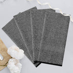 Homaxy Premium Kitchen Towels(18”x 28”, 6 Pack), Large Cotton Kitchen Hand Towels, Flat and Terry Dish Towels, 380 GSM Highly Absorbent Tea Towel Set with Hanging Loop, Black