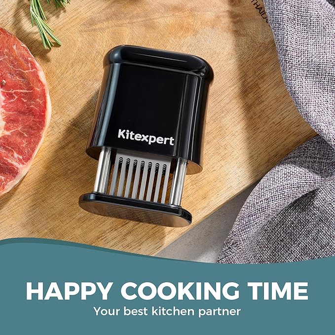 KITEXPERT Meat Tenderizer Tool with 56 Stainless Steel Ultra Sharp Needle Blade, Durable Meat Tenderizer with Safety Lock, Chicken Tenderizer for Beef, Steak, Meat Tenderizer Machine