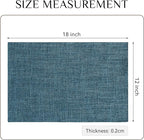 Softalker Faux Linen Placemats Set of 4-12 x 18 Inch, Heat Resistant Double Layered Durable Burlap Farmhouse Place Mats, Non-Slip Washable Rustic Table Mats for Dining, Kitchen, Party（Teal