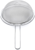 Strainer Set Fine Mesh – Premium 304 Stainless Steel (18/8) – 8″, 5.5″ and 3.3″ Sturdy Kitchen Strainers (Silver)