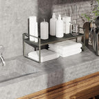 Expandable Stackable Spice Rack Cabinet Shelf Organizer in Cabinets Shelves Kitchen Cupboard Organization Stack up Racks Pantry Countertop Storage (Gun-Gray, Medium 1 Pack G)