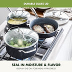 GreenPan 12 Piece Nonstick Swift Cookware Set, Ceramic PFAS-Free Pots & Pans with Lids, Dishwasher & Oven/Broiler Safe to 600F, Kitchen Cooking Set, Sauce, Saute, Stock, Frying Pans, Gray