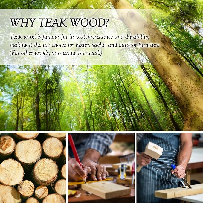 Wooden Spoons for Cooking – 8-Piece Teak Wood Cookware Utensil Set with Smooth Finish – Non-Stick, Comfortable Grip – Durable, Heat Resistant Kitchen Utensils