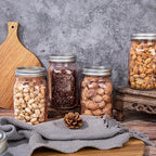 WELLIFE Pink Mason Jars 32 oz,12 Pack Wide Mouth Mason Jars for Safe Storage,Fermenting,Pickling,DIY,Crafts Decoration