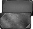 GGC Cast Iron Reversible Griddle, Double-sided Griddle pan for Indoor and Outdoor Cooking, 20 x 10.5 Baking Flat and Ribbed Griddle Plate for Stove Tops, Gas Grills and Camping