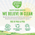 GreenLife Soft Grip 1QT and 2QT Saucepan Set, Healthy Ceramic Nonstick, Non Toxic PFAS & PFOA-Free, Dishwasher Safe, Glass Lids, Stay-Cool Handles, Easy Clean Cookware, Kitchen Essentials, Bright Blue