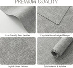 Romanstile Vinyl Placemats Set of 4-12 X 18 Inch - Heat Resistant Place Mats 100% Waterproof Oilproof Wipeable Reversible Faux Leather Table Mats for Kitchen/Dining/Decor/Party/Outdoor, Light Grey