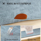 Softalker Vinyl Placemats Set of 8 - Faux Leather Heat Resistant Place Mats, 100% Waterproof Oilproof Wipe Clean Table Mats for Indoor & Outdoor Use, 17’’×12’’, Sky Blue