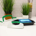 BergHOFF Perfect Slice 9" x 13' Inch Cake Pan With Cover and Perfect Slicing Tool. Creates Perfect Portions Of Your Baking And Holiday Dishes. Perfect Portions For All Of Your Family Desserts