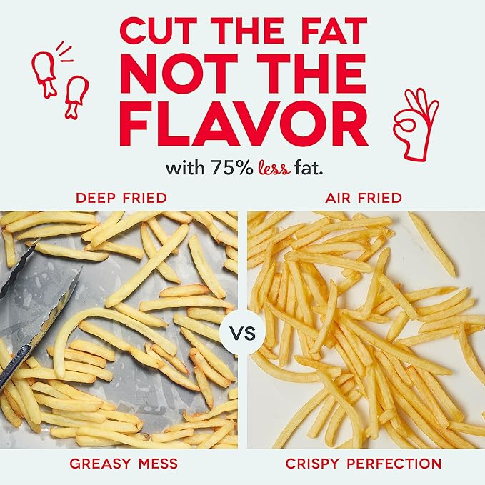 DASH Tasti-Crisp™ Electric Air Fryer Oven, 2.6 Qt., Black – Compact Air Fryer for Healthier Food in Minutes, Ideal for Small Spaces - Auto Shut Off, Analog, 1000-Watt