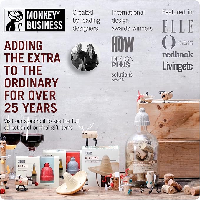 Monkey Business Howdy - 3 Sets of 2-Pack Wine Stoppers (Total 6) Cowboy Hat Wine Stoppers – Fun Silicone Bottle Stoppers Keep Wine Fresh – Novelty Kitchen Gadgets & Cute Wine Accessories