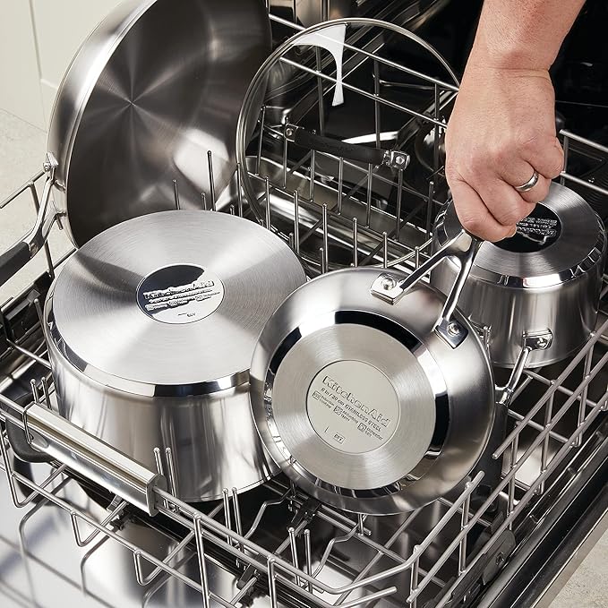 KitchenAid 71021 Stainless Steel Casserole with Lid, 4 Quart - Brushed Stainless Steel