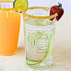 Kate Aspen Clear Plaid Acrylic Glasses Drinkware, Plastic Drinking Glasses Set of 8, 22 oz, Tumblers & Water Glasses Dishwasher Safe, BPA-Free Plastic Cups Reusable for Kithchen, Outdoor, Patio