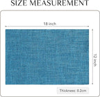 Softalker Faux Linen Placemats Set of 4-12 x 18 Inch, Heat Resistant Double Layered Durable Burlap Farmhouse Place Mats, Non-Slip Washable Rustic Table Mats for Dining, Kitchen, Party（Sky Blue