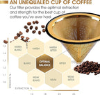 Compatible with Chemex, Hario V60 Pour Over Coffee Filter - Wide Metal Base Reusable Stainless Steel Coffee Dripper - Paperless Coffee Filter for Sustainable Brewing