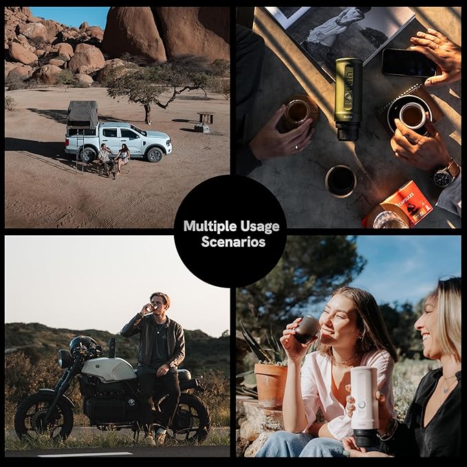 OutIn Nano Portable Electric Espresso Machine, Electric Coffee Grinder, Silicone Coffee Mat