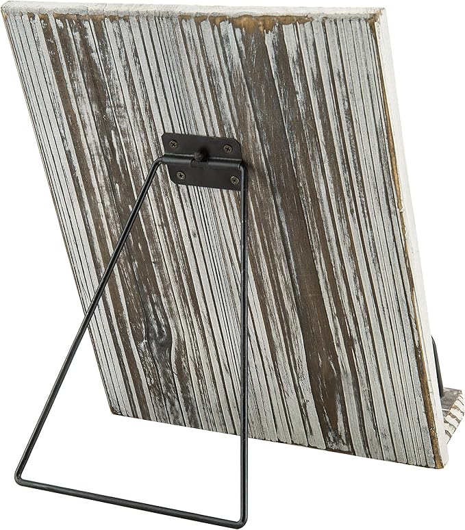 MyGift Torched Wood Cookbook Stand - Recipe Binder Reading Book Display and iPad Tablet Easel with Metal Page Holder and Kickstand