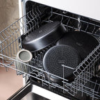 SENSARTE 17 Piece Pots and Pans Set, Nonstick Detachable Handle Cookware Set, Induction Thermo-Signal Cookware Set with Removable Handle, Healthy Non Stick for RV, Dishwasher ＆ Oven Safe (Black)