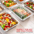 Stock Your Home 2 Lb Small Aluminum Pans with Lids (100 Pack) Foil Pan + Clear Plastic Lid, Disposable Cookware, Takeout Trays with Lids - To Go Disposable Food Containers for Restaurants & Catering