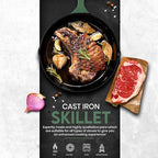 Utopia Kitchen Cast iron Skillets 3 Piece Set, Chefs Pan, Pre Seasoned Cast iron Skillets, 6, 8 & 10 Inches, Easy Use in the Oven, Stove, Grill, or Campfire, Green