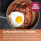 Gotham Steel Hammered 15 Pc Ceramic Cookware Set, Induction Pots and Pans Set Non Stick with Cooking Utensils & Steamer, Non Toxic Ceramic & Titanium Coating PFOA PFOS Free, Oven & Dishwasher Safe