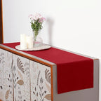 D'Moksha Homes Linen Red Table Runner 48 Inches - 100% Pure Linen Table Runner 14 x 48 Inch for Coffee Tables, Dresser, Summer, Fall and Halloween - Machine Washable