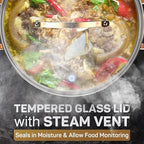 8 Quart Stock Pot, 3 Ply Whole Clad Stainless Steel Stock Pot, 8 QT Cooking Pot with Lid, Induction Pot for Cooking, 18/10 Stainless Steel Cookware Stockpots Oven, Gas and Dishwasher Safe