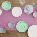 Solino Home Linen Violet Table Runner 90 Inches Long - 100% Pure Linen Hemstitch 14 x 90 Inch Table Runner for Dining, Summer, Halloween - Classic Hemstitch