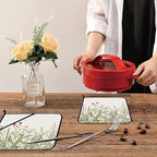 Vintage Wild Flower Pot Holders for Kitchen Heat Resistant Pot Holders Set of 2 Oven Hot Pads Pot Holders for Cooking Baking BBQ Gifts for Women