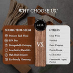 Wooden Spoons for Cooking – 10-Piece Teak Wood Cookware Utensil Set with Smooth Finish – Non-Stick, Comfortable Grip – Durable, Heat Resistant Kitchen Utensils