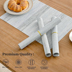 Leetaltree LightSteel Blue Placemats Set of 8 - Heat Resistant Non-Slip Place mats for Dining Table, Washable Durable PVC Vinyl Woven Table Mats（LightSteel Blue, 8）