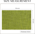 Softalker Faux Linen Placemats Set of 12-12 x 18 Inch, Heat Resistant Double Layered Durable Burlap Farmhouse Place Mats, Non-Slip Washable Rustic Table Mats for Dining, Kitchen, Party（Lime Green