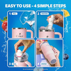 Cirkul 40oz. Blush Stainless Steel Tumbler with Handle, All-Day StrawSip™, Double-Wall Insulated