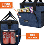 OPUX Soft Cooler Bag, Insulated Collapsible Lunch Cooler Tote for Men Work Camping Beach Travel, Portable Soft Sided Leakproof Waterproof Large Lunch Bag Box with Shoulder Strap 24 Cans, Heather Navy