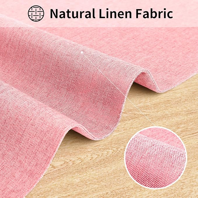 Cloth Placemats, Set of 6 Heat-Resistant Cotton Linen Blend Double Layered Machine Washable Place Mats, Wrinkle Free Thick Fabric Dining Table Mats for Indoors & Outdoors (Baby Pink, 6)
