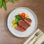 AmorArc Ceramic Dinnerware Sets for 4, 12 Pieces Handpainted Plates and Bowls Set with Rustic Terracotta Underside, Scratch Resistant Stoneware Dishes Set, Dishwasher & Microwave Safe, White