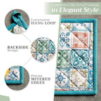 Maison d' Hermine Pot Holders Set 100% Cotton Heat Resistant Potholders 8" x 8" Hot Pads with Loop BBQ, Cooking, Baking, Grilling, Kitchen, Handling Hot Pans Spring/Summer (Pack of 2, Agrume)