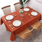 maxmill Square Tablecloth Swirl Design Water Resistance Antiwrinkle Soft Halloween Decorative Fabric Table Cloth for Fall Harvest Thanksgiving Parties Event Holiday Dinner, Square 60 x 60 Inch Rust